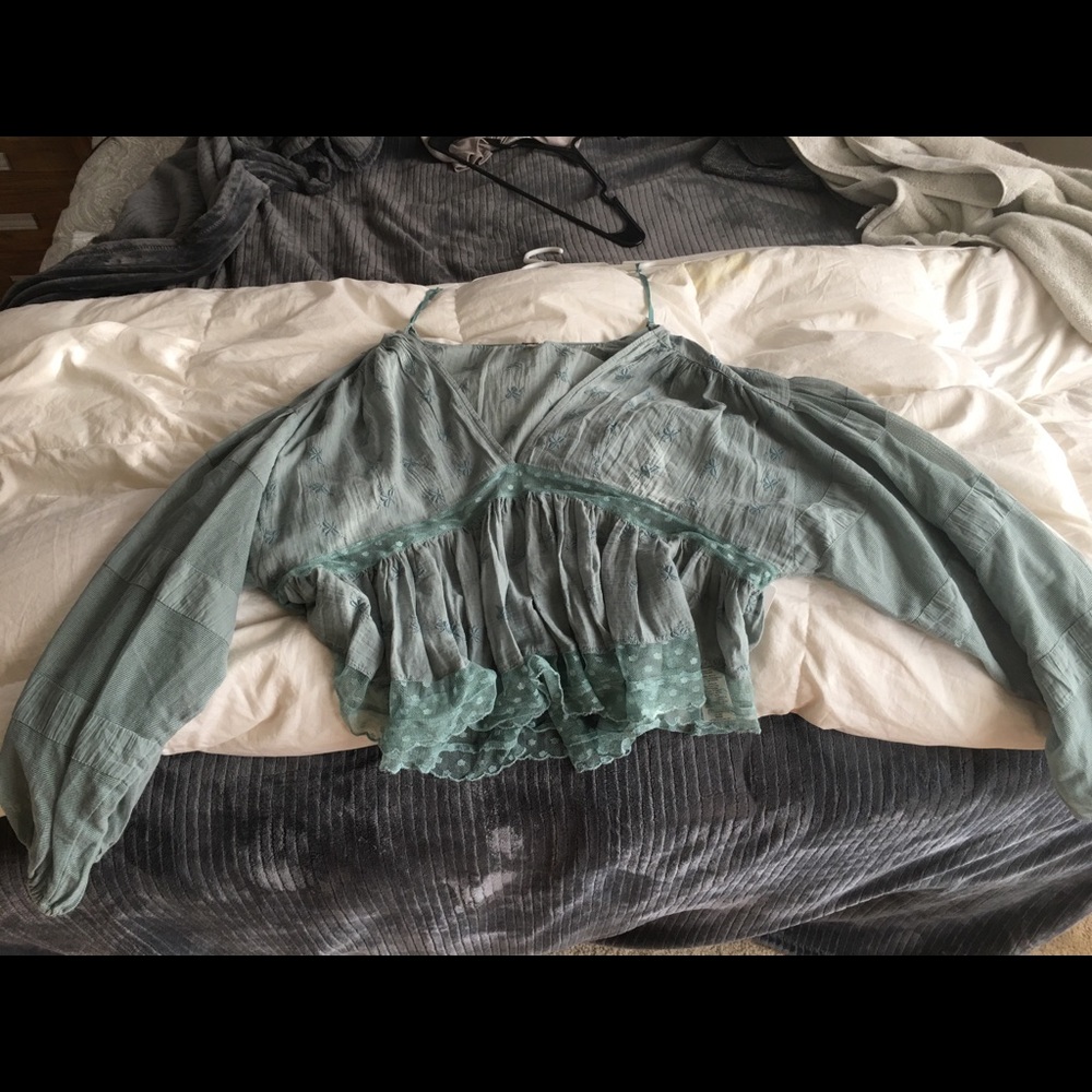 Free People sky blue blouse